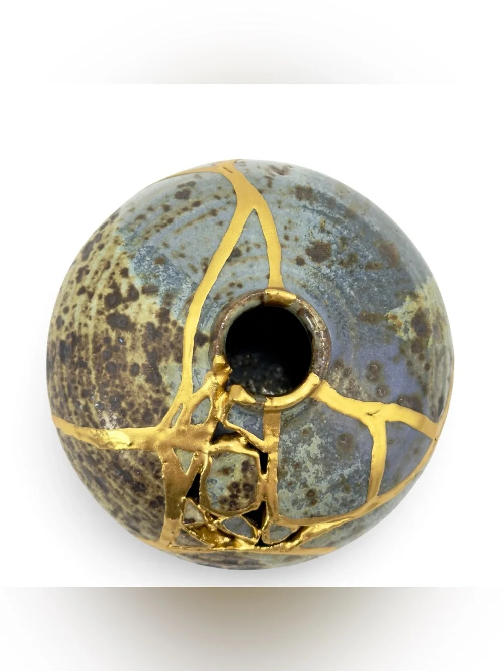 Kintsugi Vase Handmade Pottery Gold Crack Art Personal Growth Gift